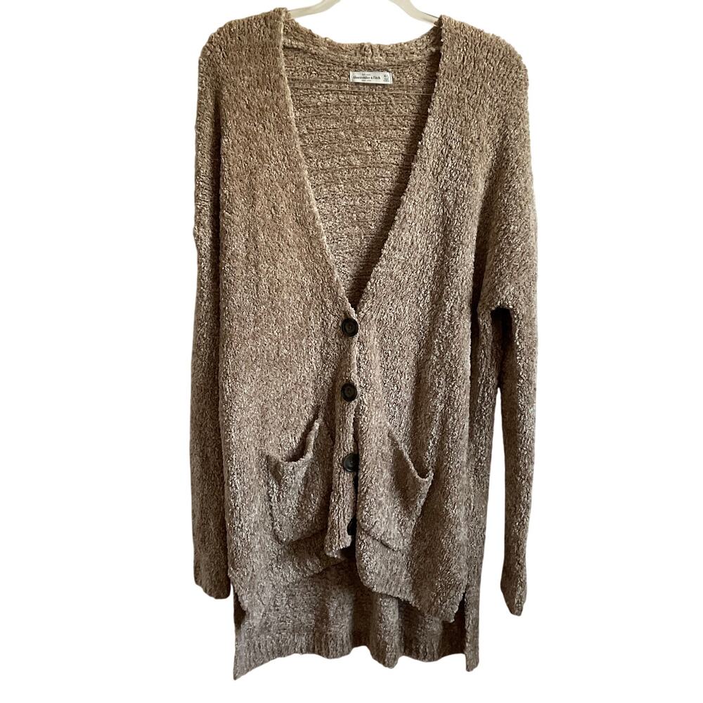 Abercrombie & Fitch Chenille Longline Tan Oversized Cardigan‎ - Size M/L